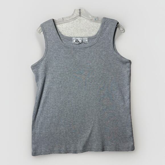 Carolina Bay Plus Tops - Vtg Carolina Bay Plus Size Tank Top Women 2x Gray Rib Knit Basic Boho Outdoor